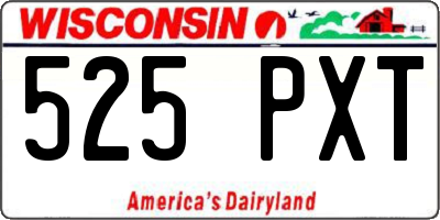 WI license plate 525PXT