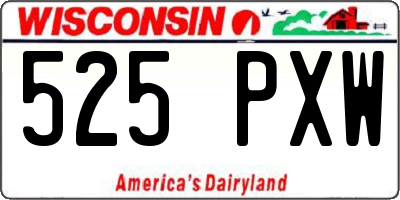 WI license plate 525PXW
