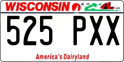 WI license plate 525PXX