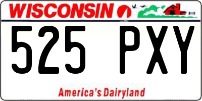 WI license plate 525PXY