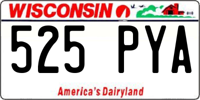 WI license plate 525PYA