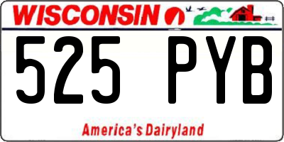 WI license plate 525PYB