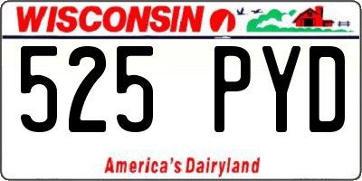 WI license plate 525PYD