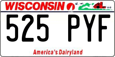 WI license plate 525PYF