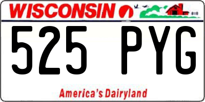 WI license plate 525PYG