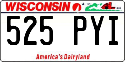 WI license plate 525PYI