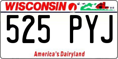WI license plate 525PYJ