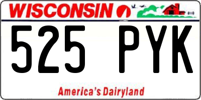 WI license plate 525PYK