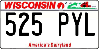 WI license plate 525PYL