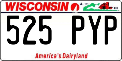 WI license plate 525PYP