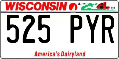 WI license plate 525PYR