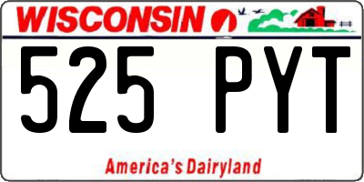 WI license plate 525PYT