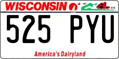 WI license plate 525PYU