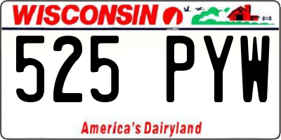 WI license plate 525PYW