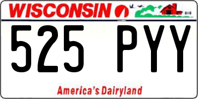 WI license plate 525PYY