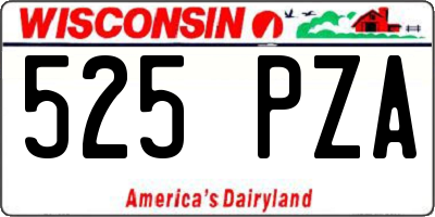 WI license plate 525PZA