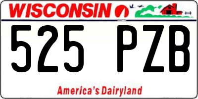 WI license plate 525PZB