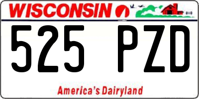 WI license plate 525PZD