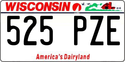 WI license plate 525PZE