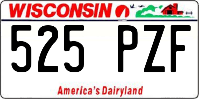 WI license plate 525PZF