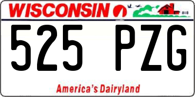 WI license plate 525PZG