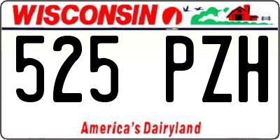 WI license plate 525PZH