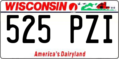 WI license plate 525PZI
