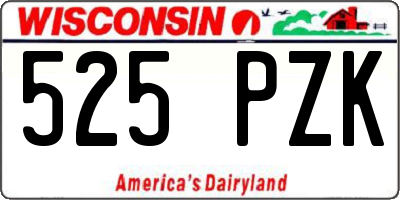 WI license plate 525PZK