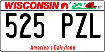 WI license plate 525PZL