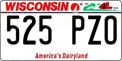 WI license plate 525PZO