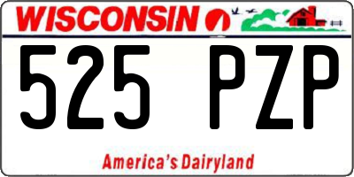 WI license plate 525PZP