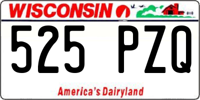WI license plate 525PZQ