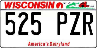 WI license plate 525PZR