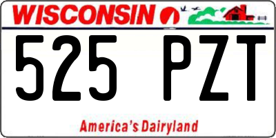 WI license plate 525PZT