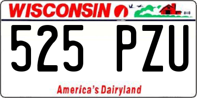WI license plate 525PZU