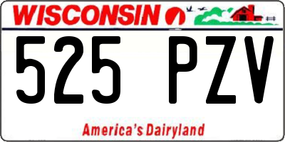 WI license plate 525PZV