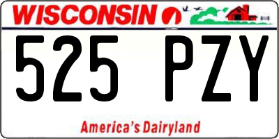 WI license plate 525PZY