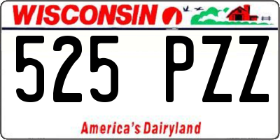 WI license plate 525PZZ