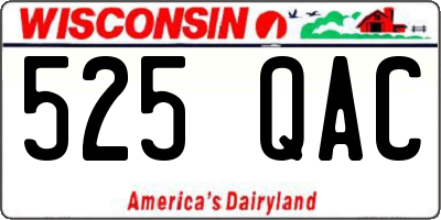 WI license plate 525QAC