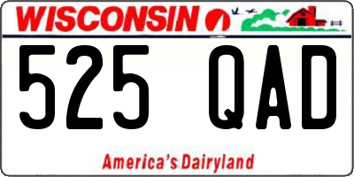 WI license plate 525QAD