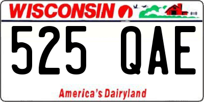 WI license plate 525QAE