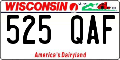 WI license plate 525QAF