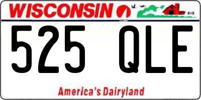 WI license plate 525QLE
