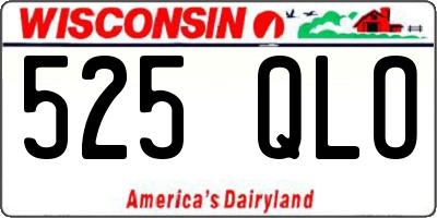 WI license plate 525QLO