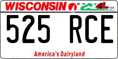 WI license plate 525RCE