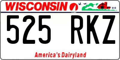 WI license plate 525RKZ