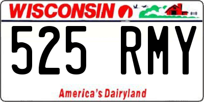 WI license plate 525RMY