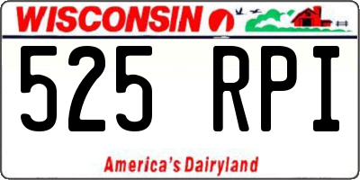 WI license plate 525RPI