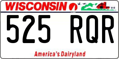 WI license plate 525RQR