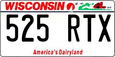 WI license plate 525RTX